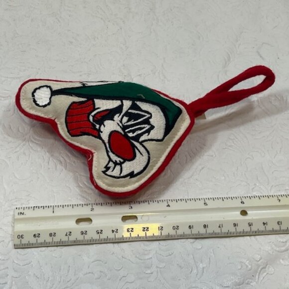 VTG Sylvester Looney Tunes Warner Brothers 1993 Plush Fabric Christmas Ornament - Picture 7 of 7